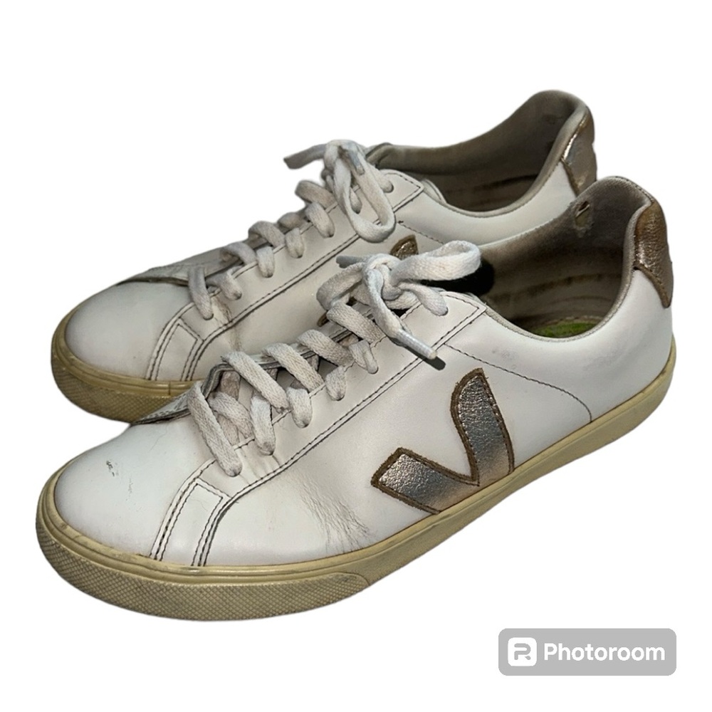 Veja Shoes White/Rose Gold Size 8 No Insoles